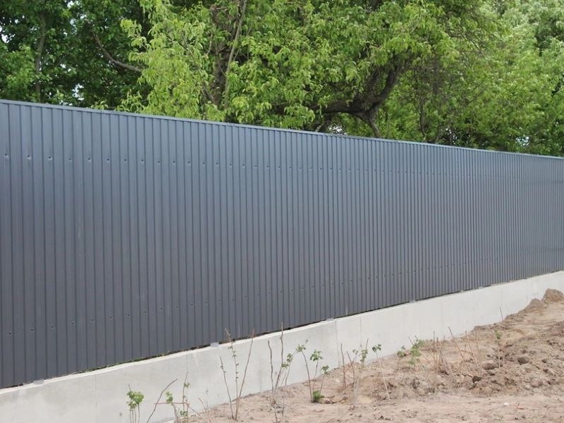 Забор из профлиста RAL 7024(Графит)