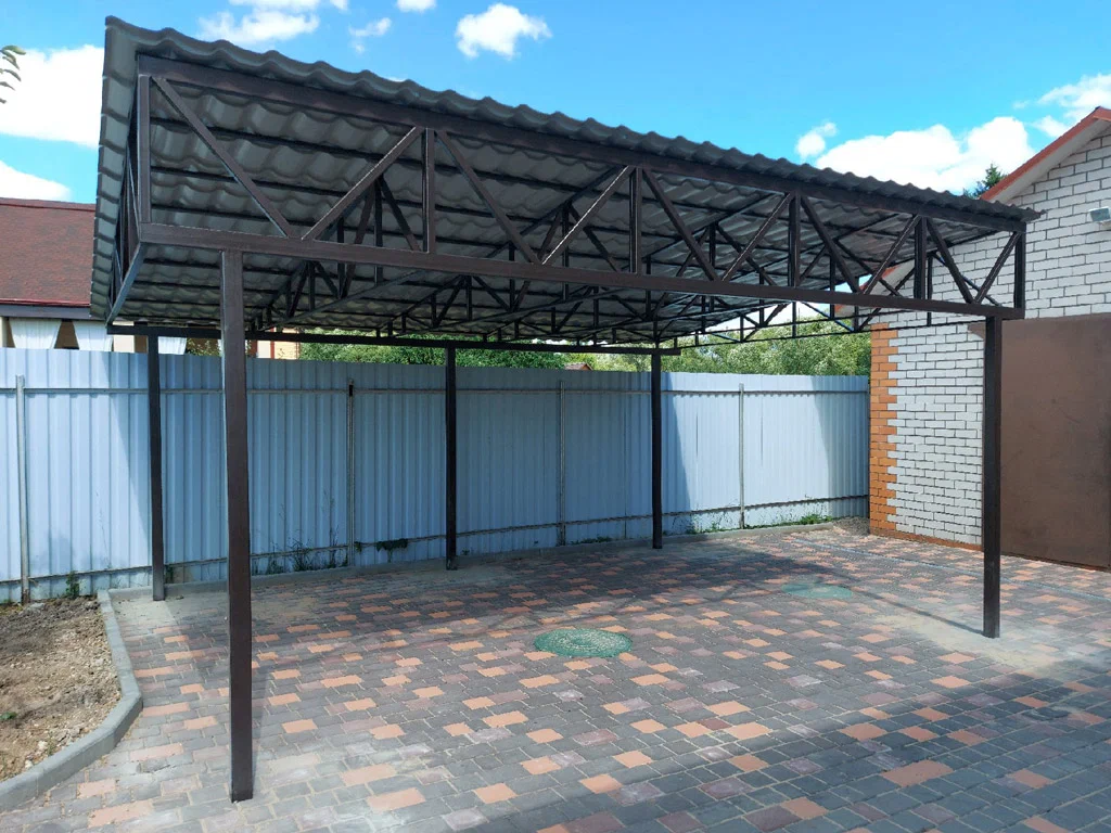 Односкатный навес для автомобиля