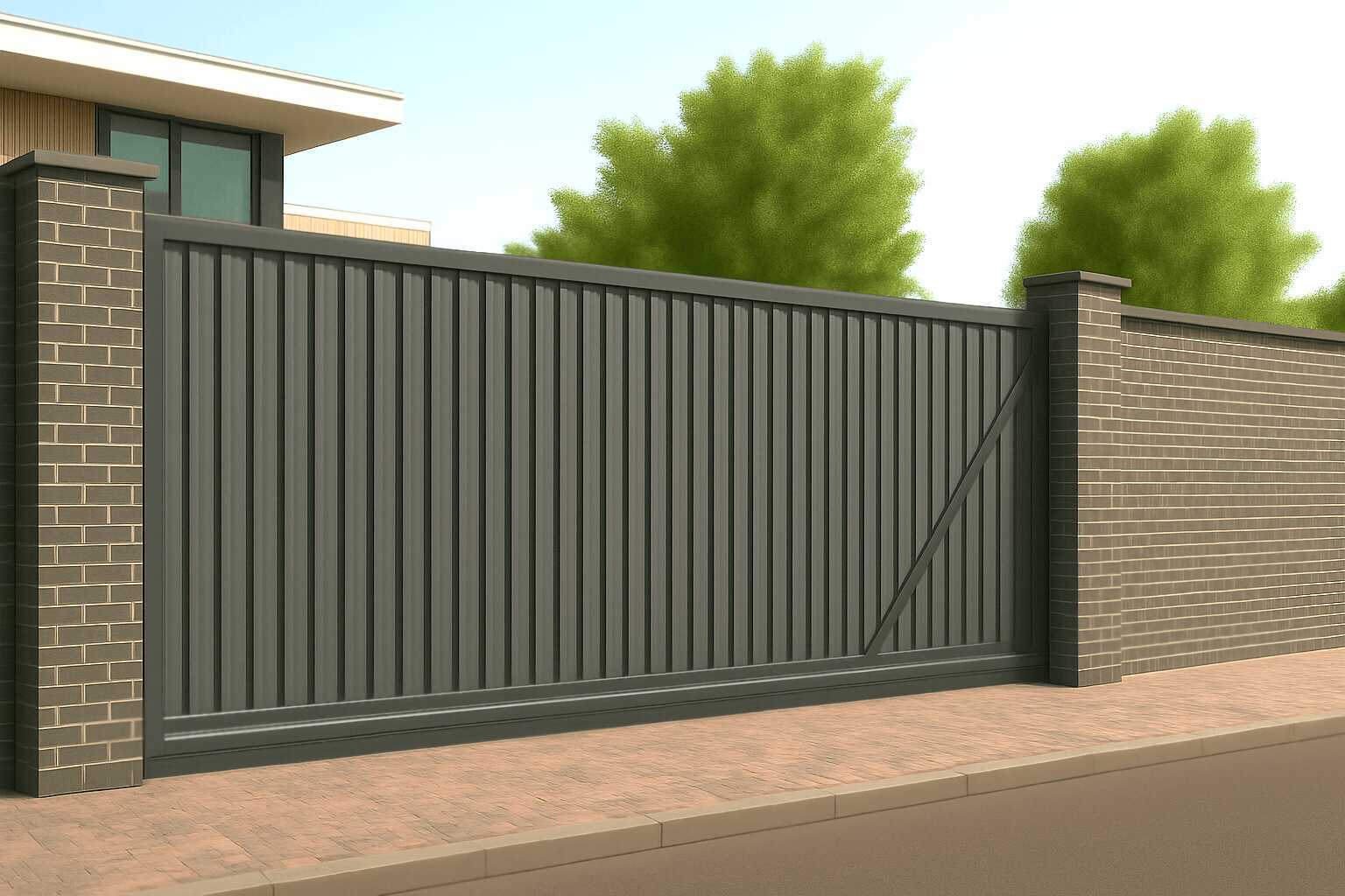 Откатные металлические ворота