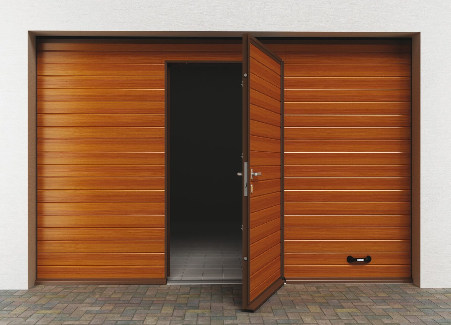 Подъемные ворота с дверью для гаража