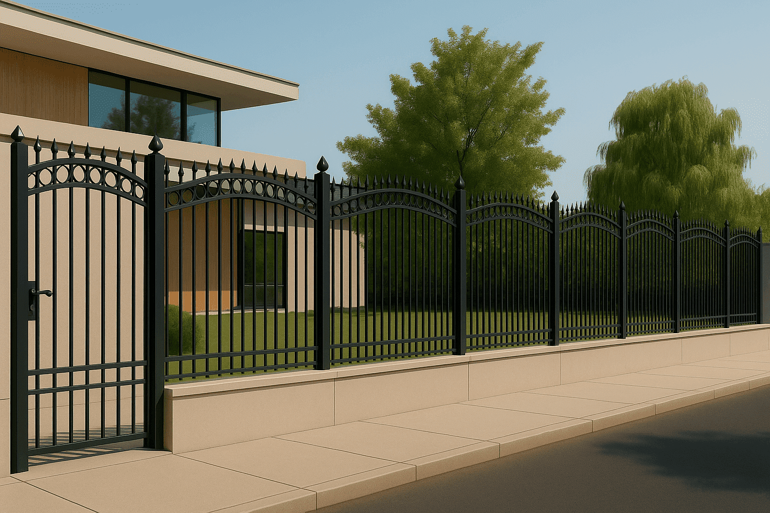 Забор из металлических прутьев