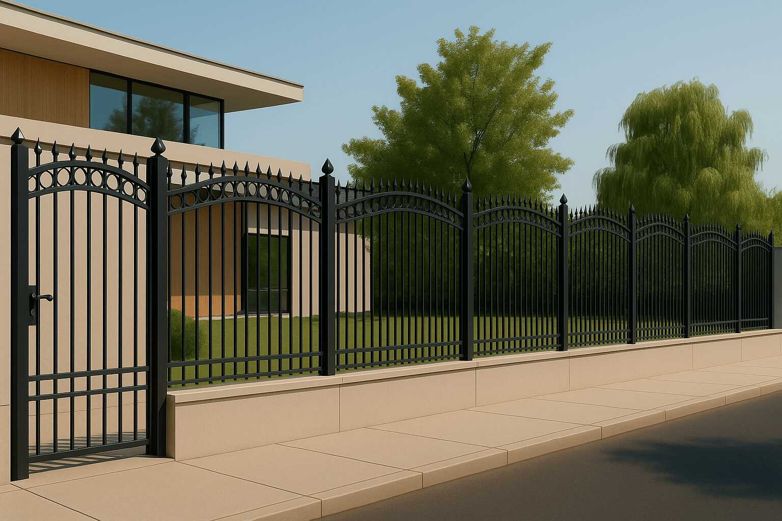 Забор из металических претьев